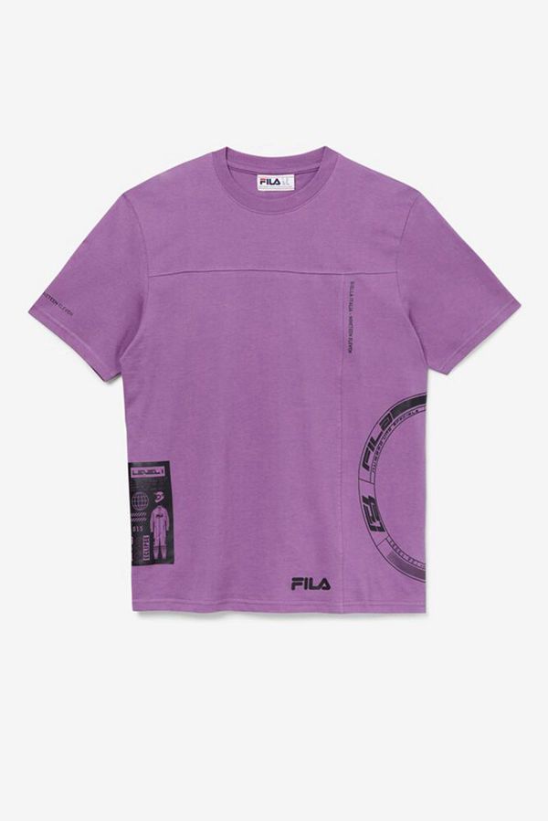 Fila Deltalife Fashion Graphic Men's Tee - Purple,NZ 376-28709